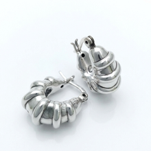 Load image into Gallery viewer, Sea Silver Small Earrings with a white background
