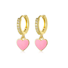 Load image into Gallery viewer, Chelsea&#39;s Heart Pendant Hoop Earrings
