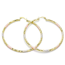 Load image into Gallery viewer, Tri color X-Large Diamond Cut Hoops
