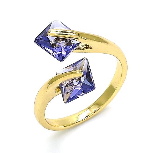 Purple Shape Diamond in Hands Ring
