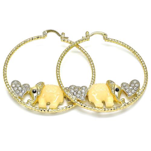 Two Hearts + Elephant Hoops Earrings