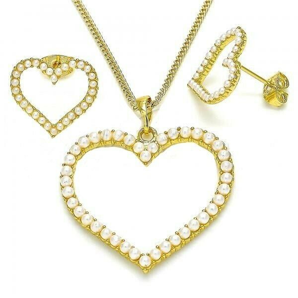 Pearl Heart Gold Set
